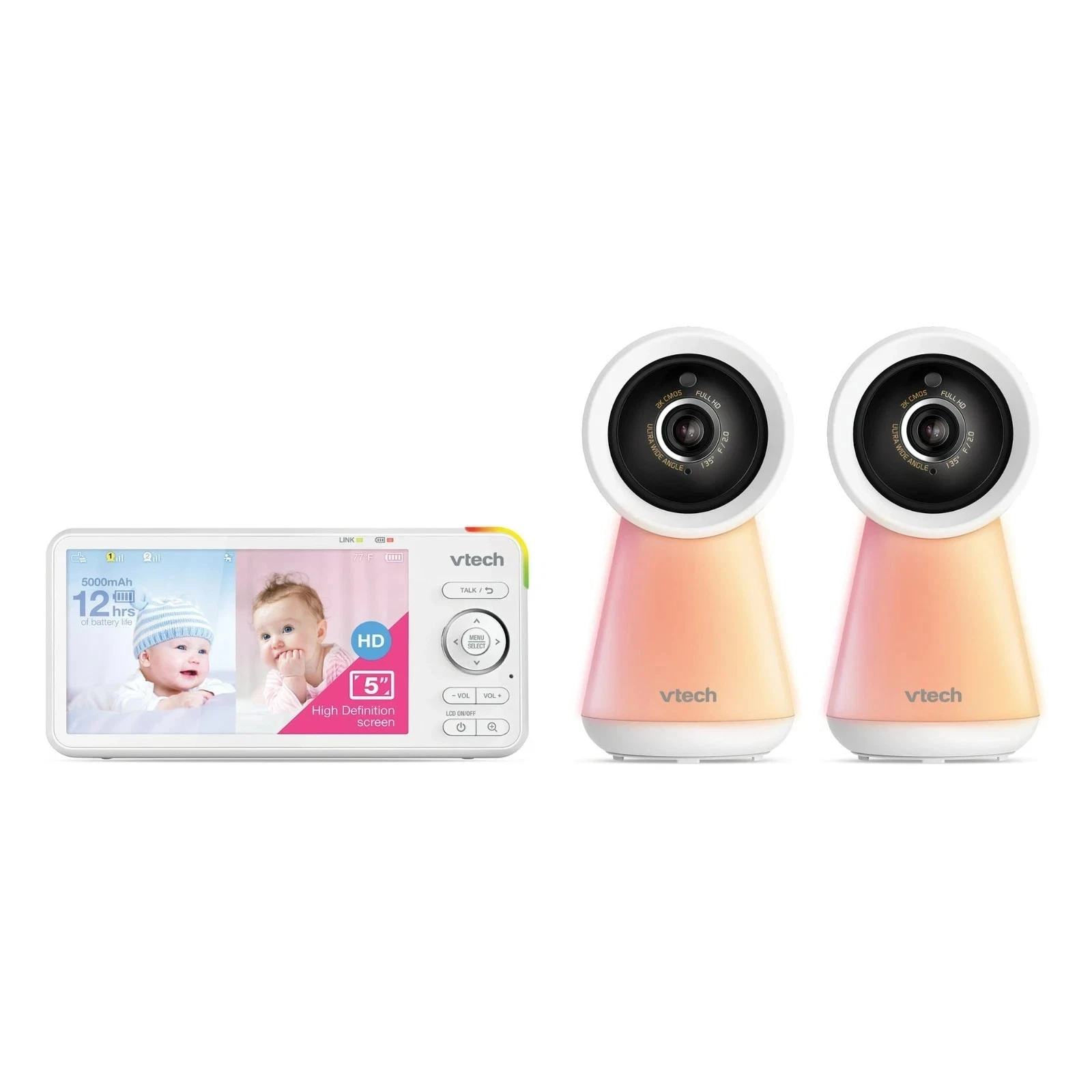 VTech 2 Camera Smart High-Definition BabyVideo Monitor RM5856-2HD New in Box