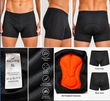 4ucycling Men s XL 3D Padded Cycling Underwear Bike Shorts Black NWT