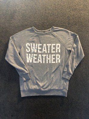 FB Sister Sweatshirt Women's Size XS Gray Sweater Weather Crew Neck Long Sleeve