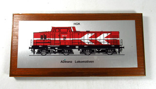 HGK ADtranz Lokomotiven DH31 Metallbild auf Holzplatte BNPW87