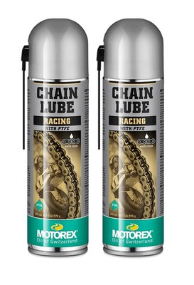 Motorex Chainlube Racing Kettenspray 2x 500ml Spray Chain Lube Straße mit PTFE
