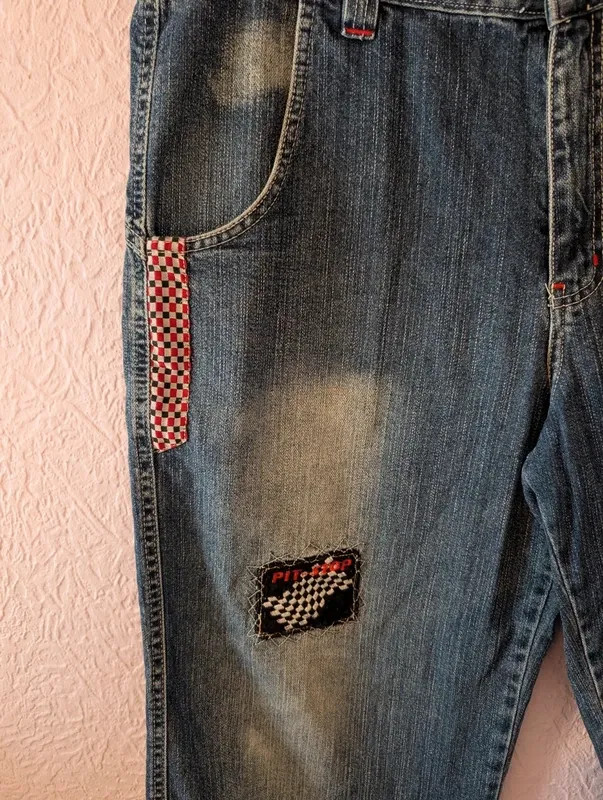 Vintage Ferrari Embroidered Denim Jorts Shorts W36 Baggy Y2K Streetwear image 3