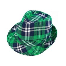 St. Patrick's Day Hat Green Plaid Hat Cowboy Top Hat Irish Party Accessory for