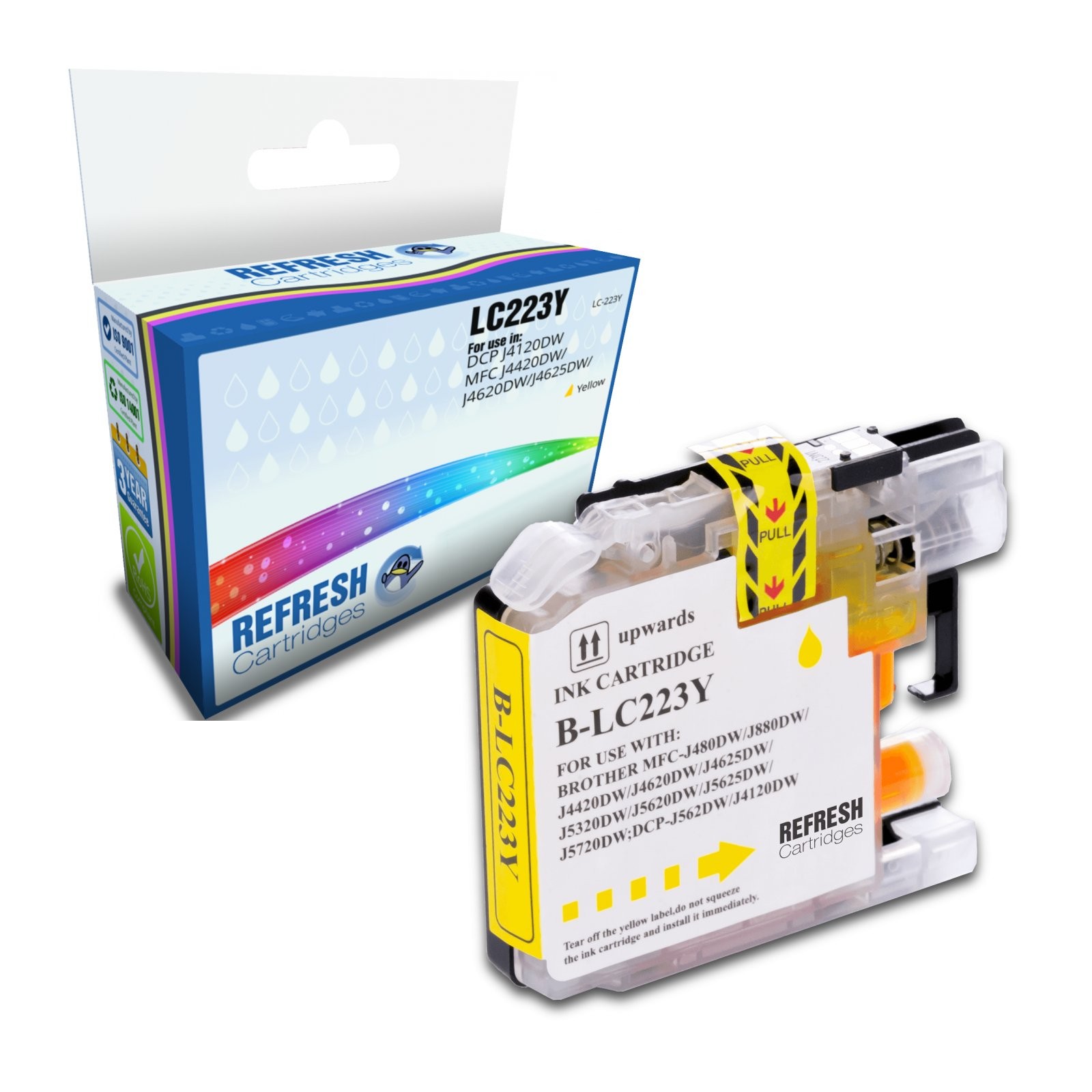 Refresh Cartridges Yellow LC223Y Ink Compatible With Brother Printers