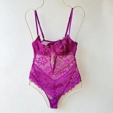 NWT Victoria s Secret Pink Floral Lace Bodysuit Women s Size M