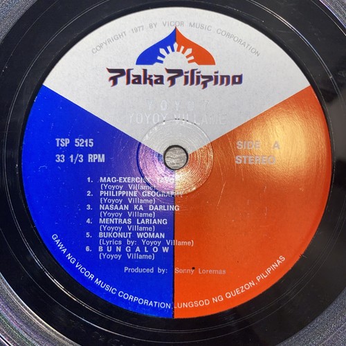 Yoyoy Villame LP Vinyl Rare Plaka Pilipino TSP 5215 Philippines Filipino 1977 - Picture 4 of 17
