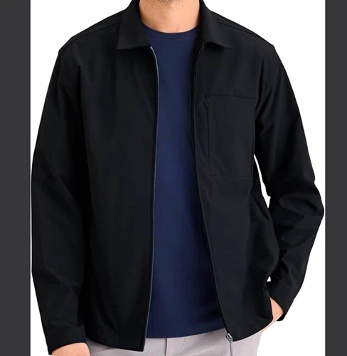 Dockers Go Overshirt Men's Softshell Jacket Black 2XL Regular Fit Full Zip - product listing photo