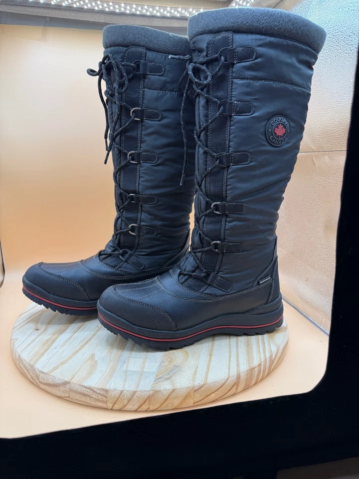 Cougar Canada Canuck Winter Boots Women's Sz 10M Black Faux Fur Waterproof - Image 2 of 4