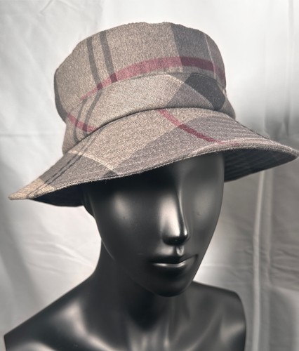 Barbour Grey Checkered Print Bucket Hat
