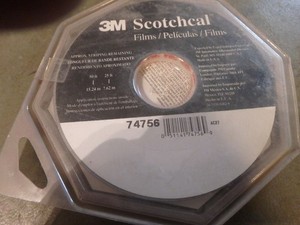 4E- NOS SCOTCHCAL striping tape-#74756- 5/16" X 150 ft.  black/silver