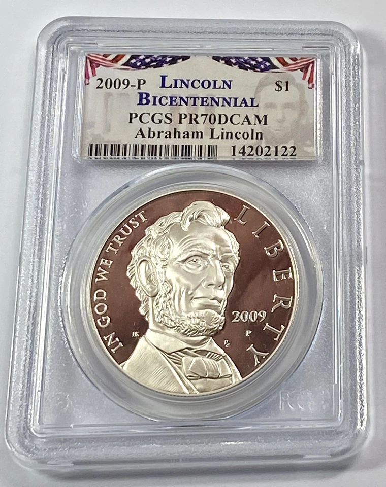 2009-P $1 LINCOLN BICENTENNIAL PROOF SILVER DOLLAR PCGS PR70 DCAM BUNTING LABEL - Image 2 of 4