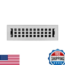 Madelyn Carter Contemporary Artisan Vent Cover, Solid Cast Steel, 2x10, White