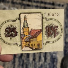 Wunsiedel 25 Pfennig Notgeld 1918 German Banknote Serial 100543