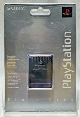 Genuine Sony Playstation 1 memory card  slate grey SCPH-1020 EBJ NEW SEALED RARE