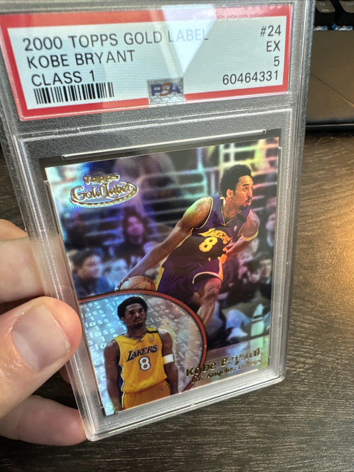 Topps 2000-01 Gold Label Kobe Bryant #24 Class 1 Lakers PSA 5 view 3