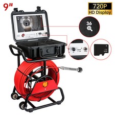 Sewer Camera Self-leveling 512HZ Sonde Endoscope 9Inch HD Screen 16GB DVR 10M 
