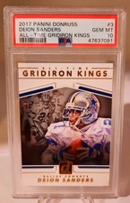 2017 Donruss GRIDIRON KINGS - DEION SANDERS Football Card PSA 10 GEM MINT