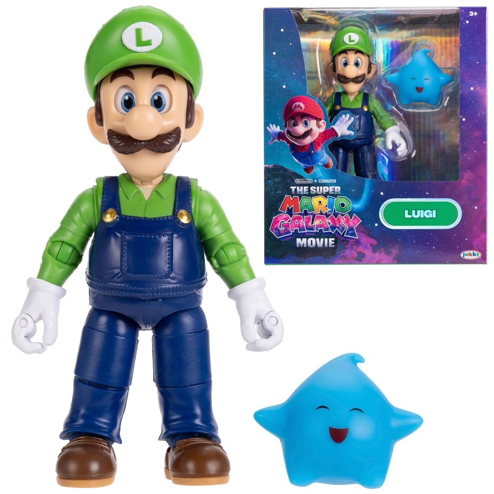 Nintendo The Super Mario Galaxy Movie: Luigi Figure with Luma Star