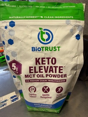 6.3oz Biotrust Keto Elevate MCT Oil Powder Unflavored Best By 07/2026