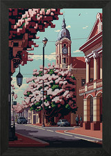 Image of Timisoara Pixel art Framed Wall Art Poster Canvas Print Picture