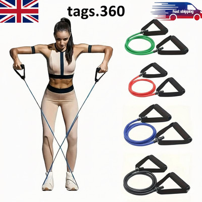 Widerstandsbänder mit Griffen Übung Trainingsbänder für Männer Frauen Home Gym UK