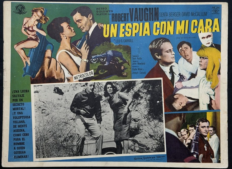 THE SPY WITH MY FACE ROBERT VAUGHN DAVID MCCALLUM SENTA BERGER LOBBY CARD 1965