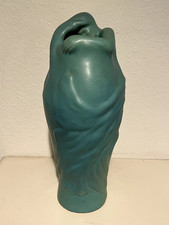 Briggle Ming Van Briggle Squat Vase Ming Turquoise Blue Leaf Design — listing 5