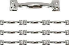 10Pcs 6 Inch Rustic Gate Handle Pulls Vintage Utility Door 6 Inch, Silver