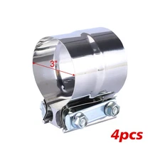 3 Inch Exhaust Clamp Lap Joint Exhaust Band Clamps Stainless Steel 4 pcs