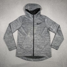 Nike Jacket Mens Medium Gray Full Zip Hoodie Dri-Fit Outdoor Casual Preppy Logo