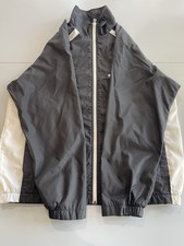 Nike M Black White Full Zip Windbreaker Jacket Men Stand-Up Collar Lightweight