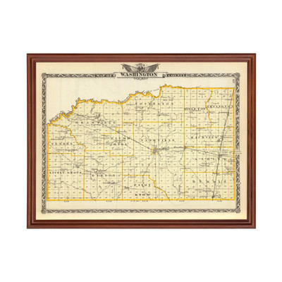 Old Map of Washington County, IL 1876 - Vintage Illinois Art