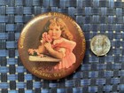 Large Pretty Little Girl Advertising Celluloid Pinback Button Pin  — photo 2