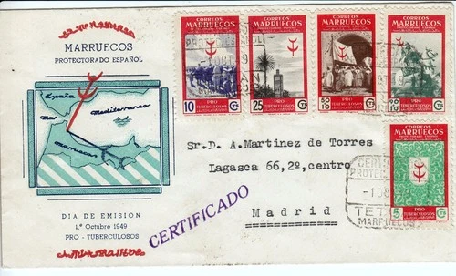MOROCCO  MARRUECOS  SPANISH  POST  1949  FDC