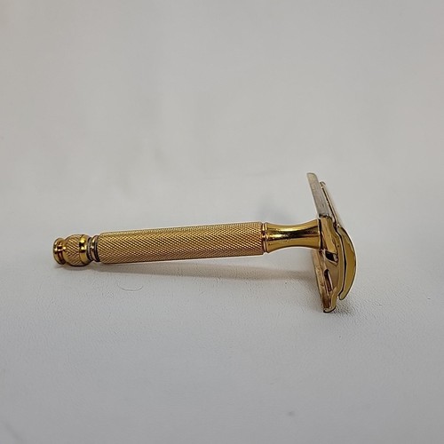 Vintage 1947-1951 Gold Gillette Tech Sicherheitsrasierer mit Kugelkopfgriff ohne Datum - Bild 4 von 10