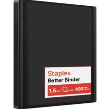 Heavy-Duty 1.5-Inch D-Ring Binder, Black Large Capacity 3-Ring Binder, Hold...