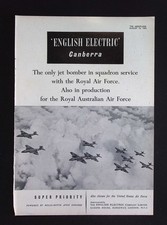 Original 1953 Advert English Electric Canberra RAF Jet Bomber