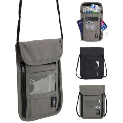 Security Neck Pouch RFID Blocking Passport Holder Travel Wallet Bag Anti-theft