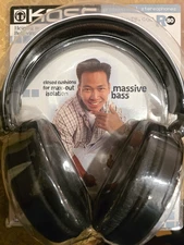 NEW / KOSS Professional Stereophones R-80 Over Ear Headphones, Black, Mass Bass