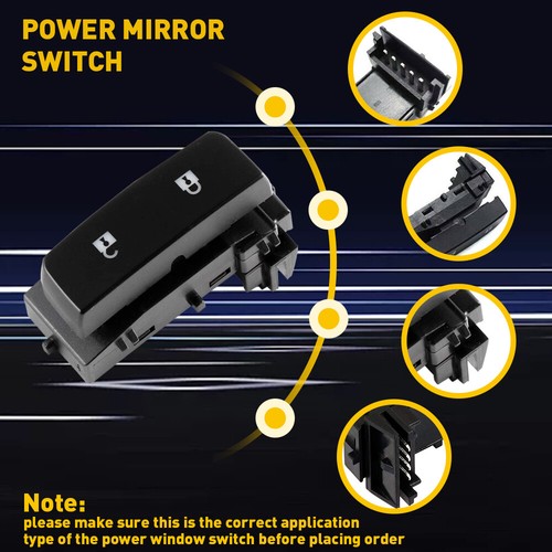 Power Mirror Switch & Door Switch For 2007-2014 GMC Sierra Chevrolet Silverado - Picture 4 of 14
