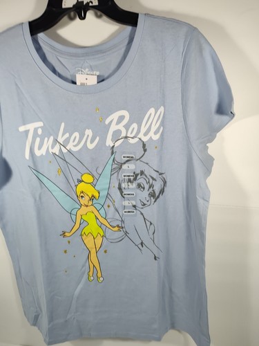 Disney Tinker Bell Fairy Women's Size Large Light Blue T-Shirt NWT - Picture 4 of 6