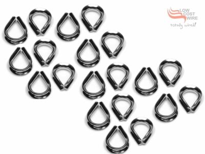 20 Pak of Swage Thimble Loops for 4.0mm G316 Marine Stainless Steel 7x7 ...