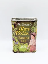 Vintage McSteven's Kid's Cocao Banana Nut Tin Made in USA Jungle Theme Monkey