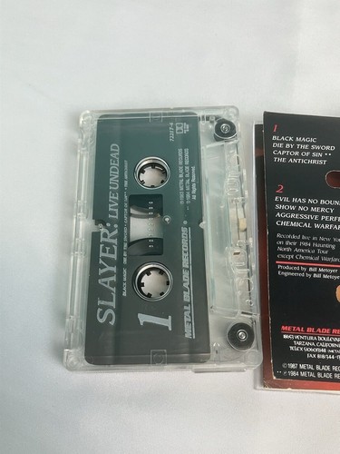 SLAYER Live Undead Cassette Tape (1984) Metal Blade Records - Picture 5 of 5