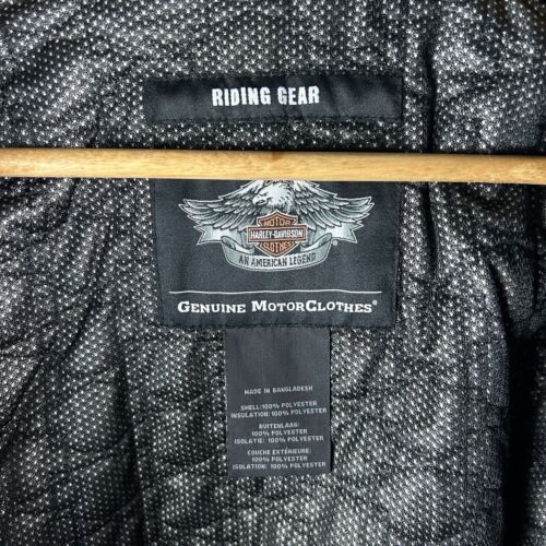 Harley-Davidson Jacket Mens Large Full Zip Motorcycle Black Hooded Scavenger - Foto 5 di 10