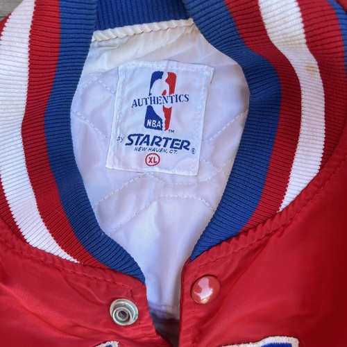 Vintage Philadelphia NBA Sixers Starter Satin Bomber Jacket Philly Size XL Flaw - Picture 14 of 14