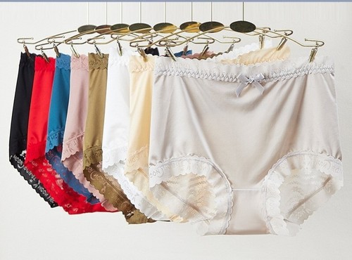 4 Pcs Lot Women's Sexy Satin Lace High Waist Brief Panties Silky Underwear,L-3XL - Picture 4 of 29