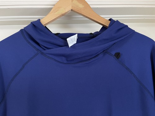 Colosseum Womens Hooded Long Sleeve Shirt Medium Navy Blue Stretch Athletic - Picture 6 of 12