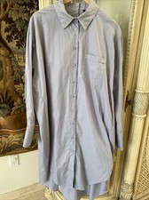 Zara oversized Long Blue Buttons Up shirt /dress SZ M,long sleeves,side vents