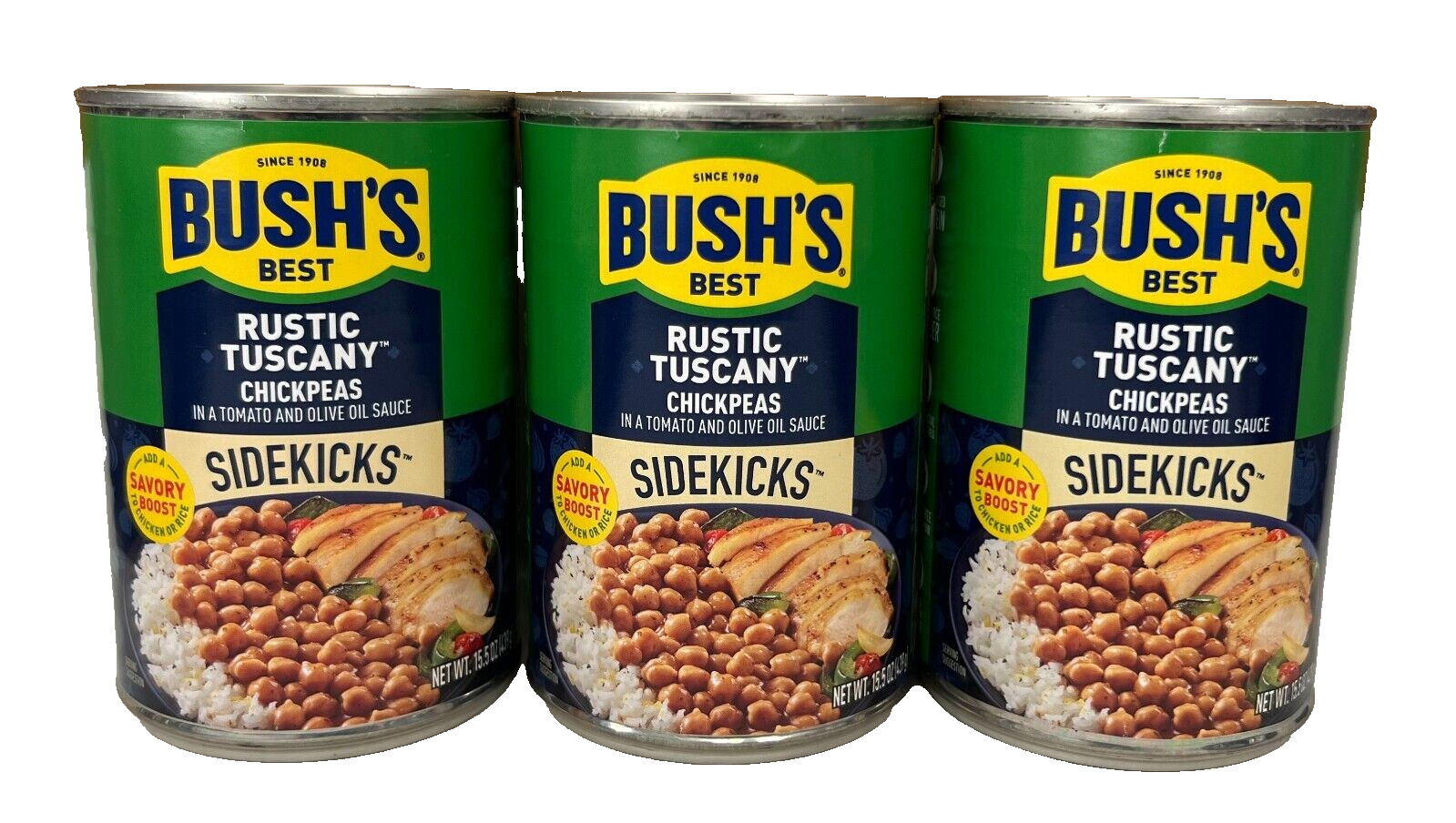 Bush's Best Sidekicks Rustic Tuscany Chickpeas 15.5 oz (3 cans)
